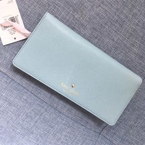 🎀 NWT Kate Spade baby blue folded Long wallet